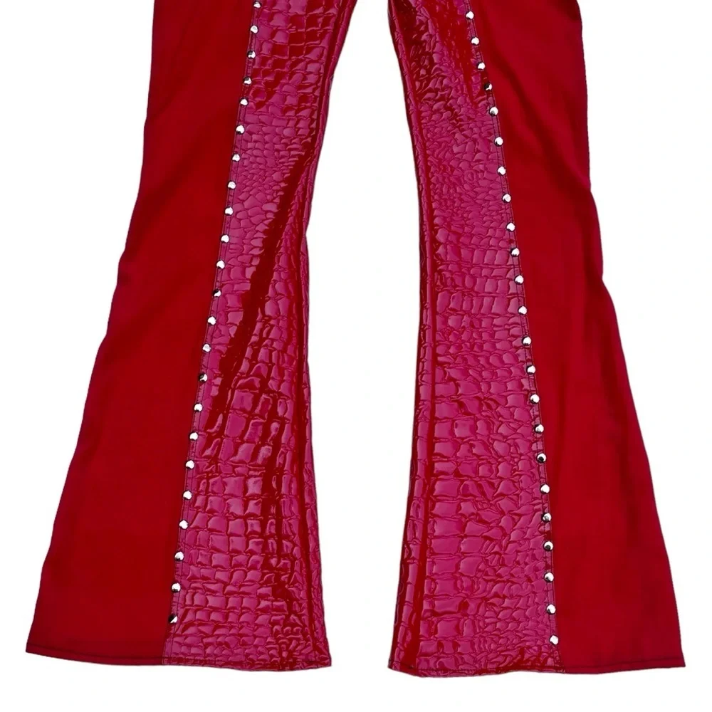 Red Flare Pants - Picture 5 of 16